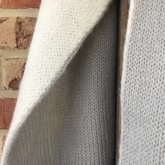 Fair Isle, Gray Mohair, Knit, Sweater Scarf - Picture 5 of 12